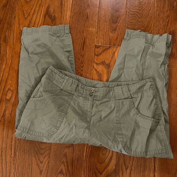 Rafaella army green lightweight capris size 14 - Picture 1 of 6